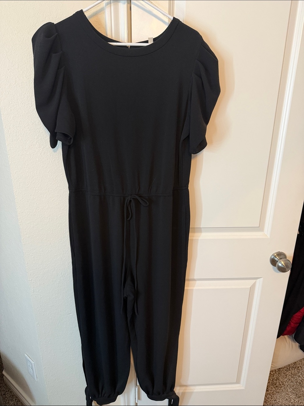 Speechless Black Puff-Sleeve Jumpsuit